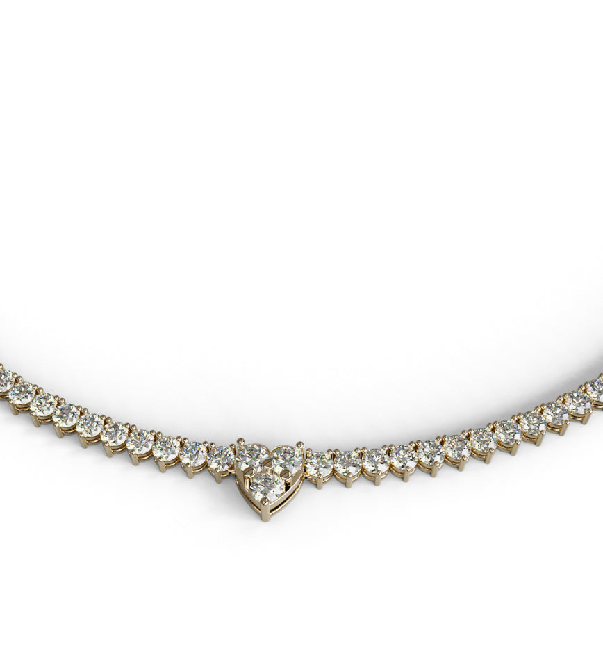 Heart Shape Tennis Necklace image 9
