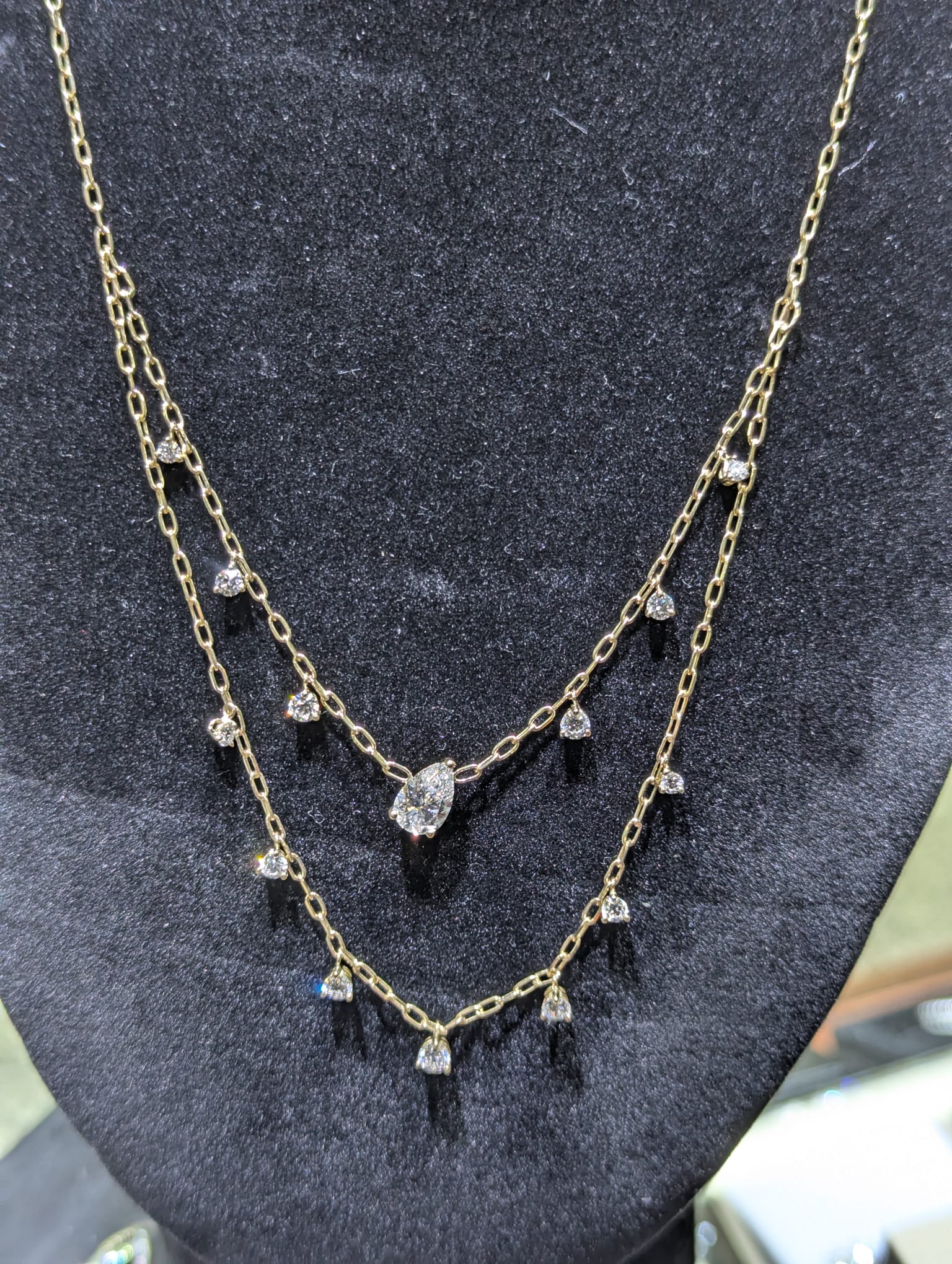 Double row�Link Diamond Necklace image 0