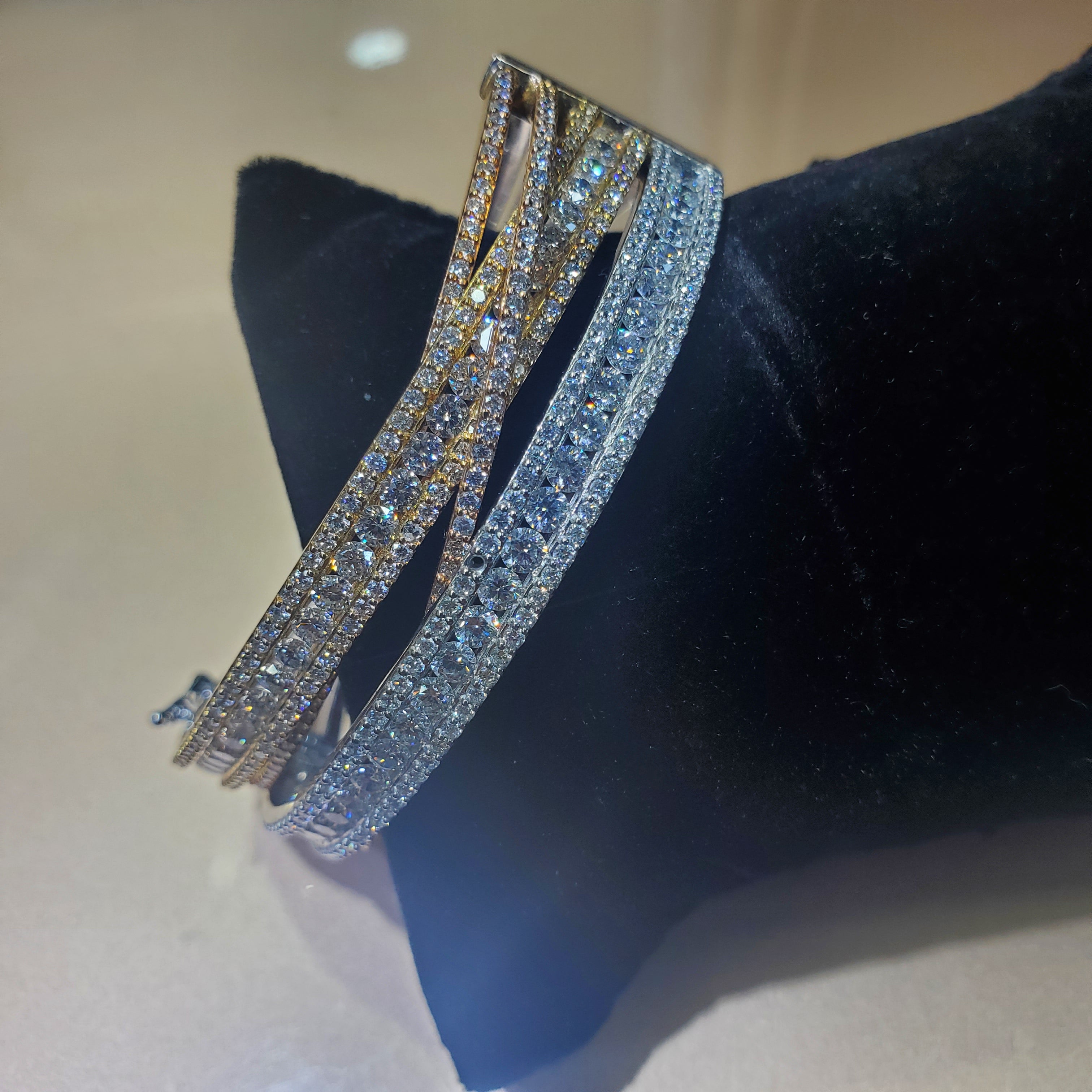 Two Tone Diamond Bangle image 5