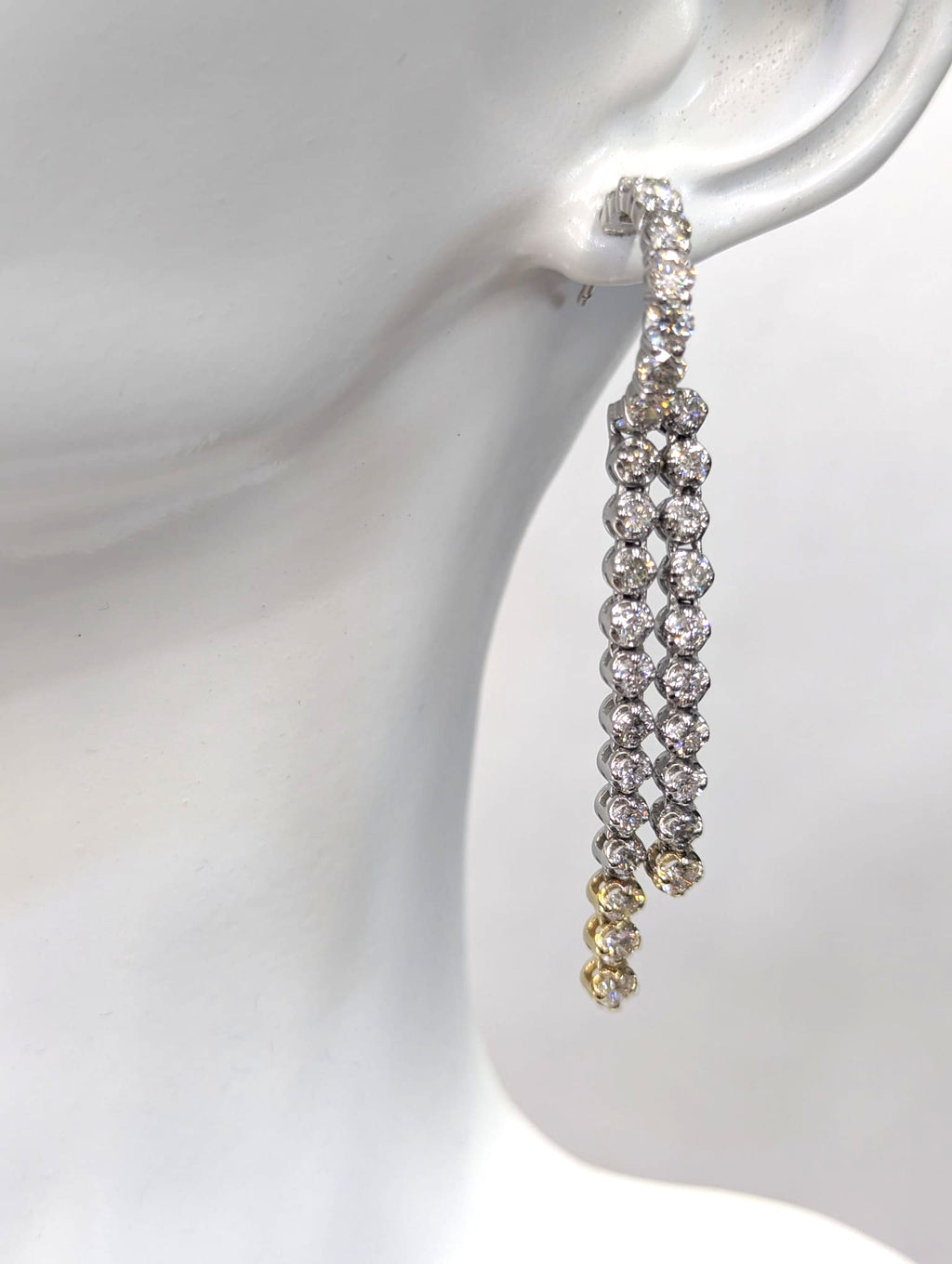 Double Row Diamond Dangle Earring image 0