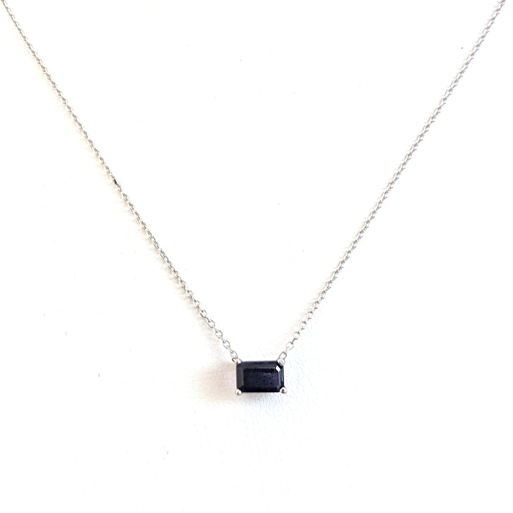 Emerald Cut Genuine Gem Stone Stud Pendant image 2