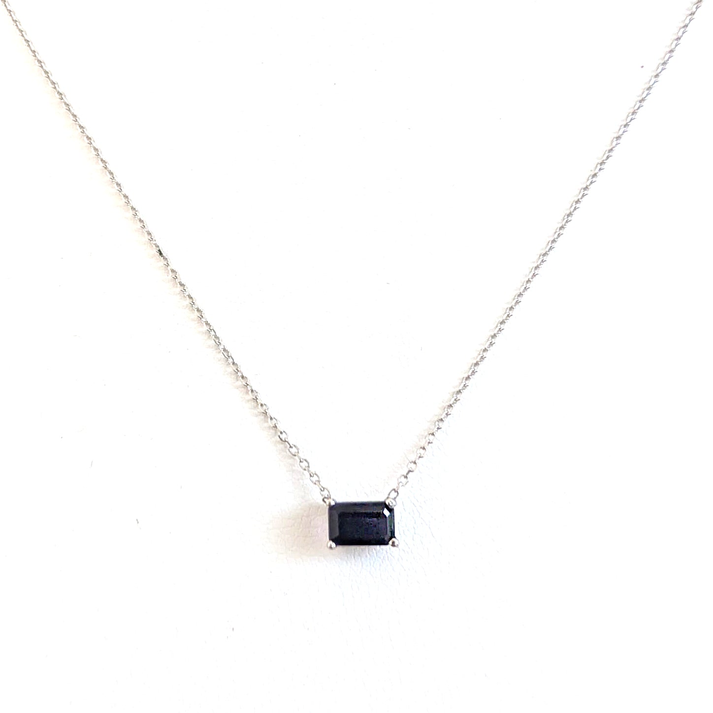 Emerald Cut Genuine Gem Stone Stud Pendant image 2