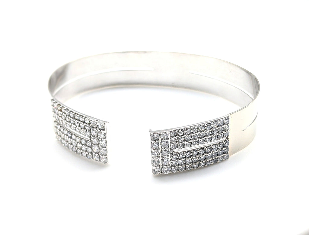 Diamond Greek Key Cuff Bracelets image 1
