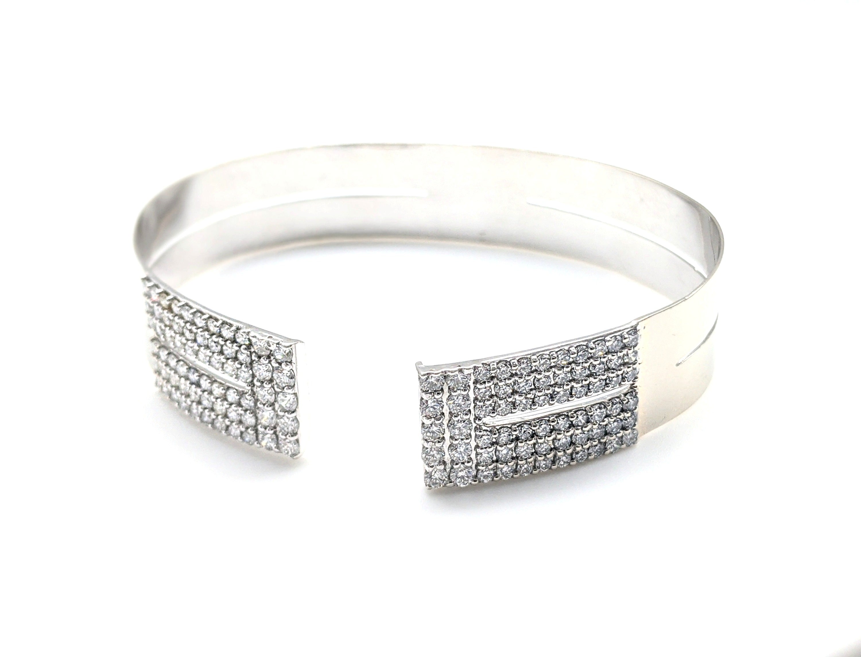 Diamond Greek Key Cuff Bracelets image 1