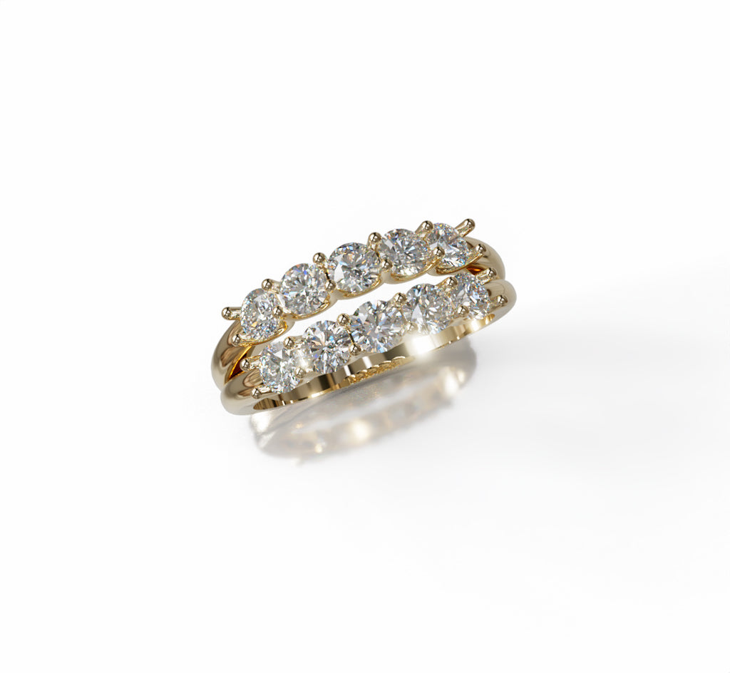 Split Shank Double Row Diamond Ring image 2