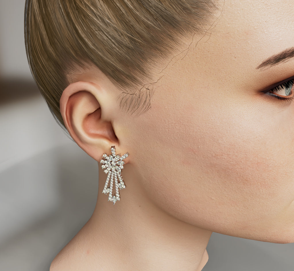 Stellar Radiance Diamond Dangle Earrings image 0