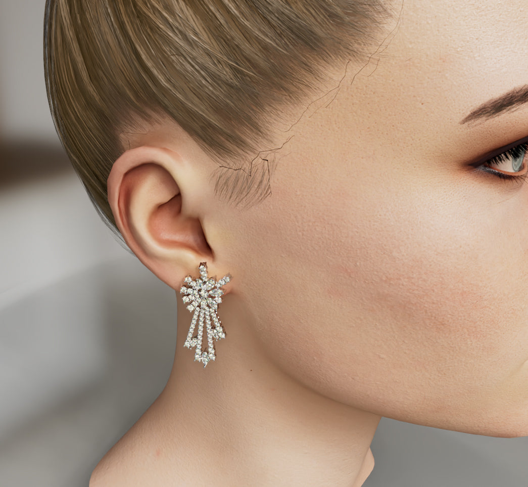 Stellar Radiance Diamond Dangle Earrings image 0