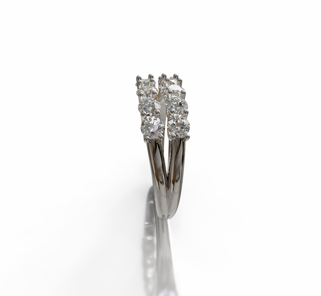 Split Shank Double Row Diamond Ring image 1