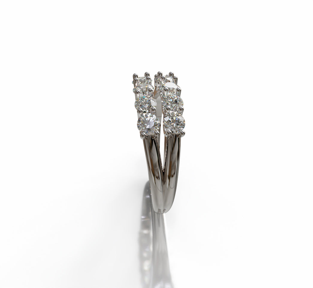 Split Shank Double Row Diamond Ring image 1