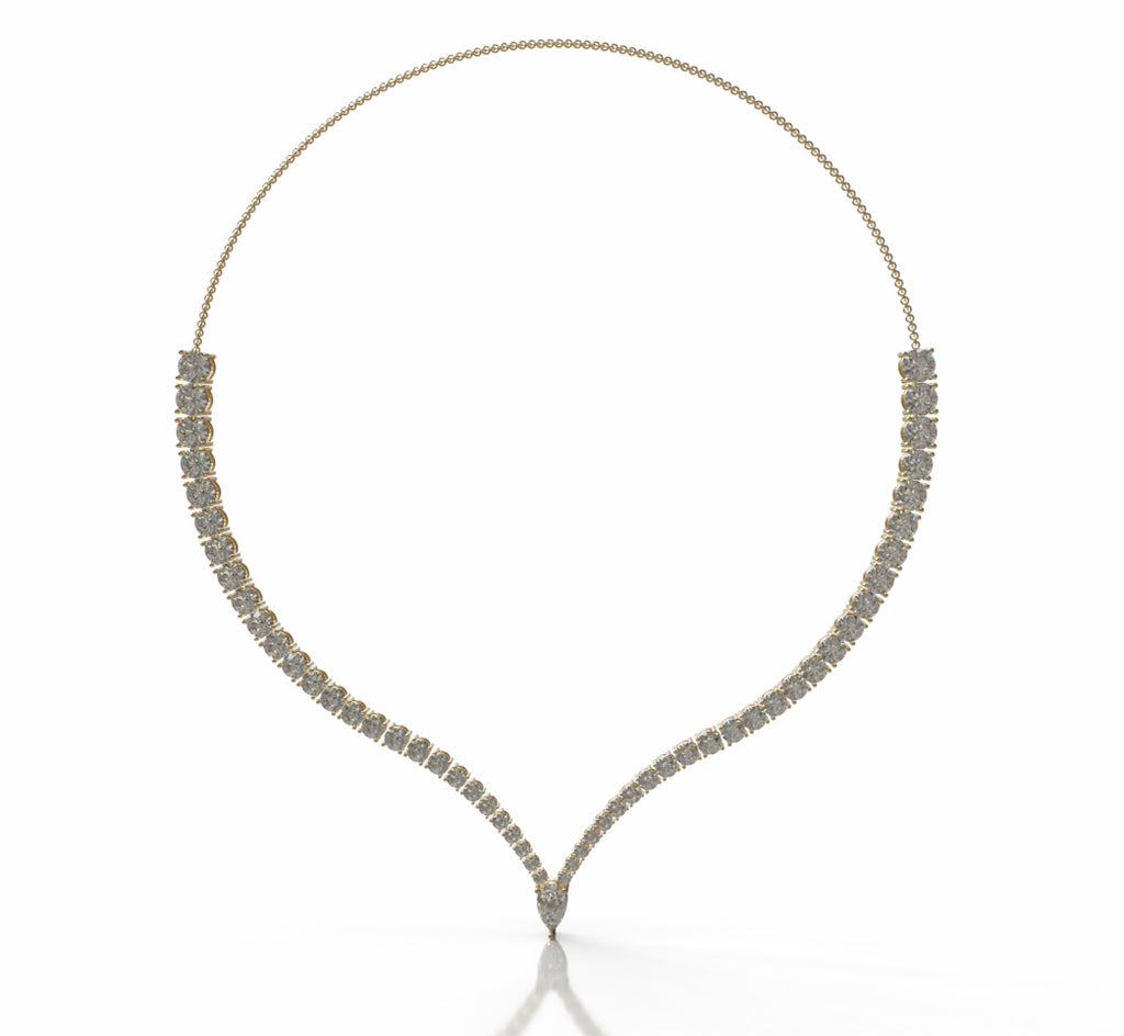V Shape with Pear Diamond Necklace image 0