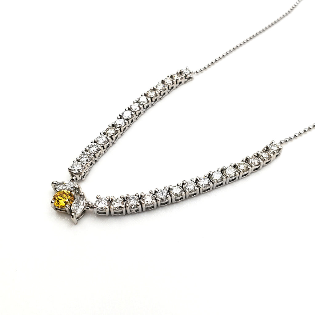 Marquise & Yellow Sapphire Tennis Necklace image 1
