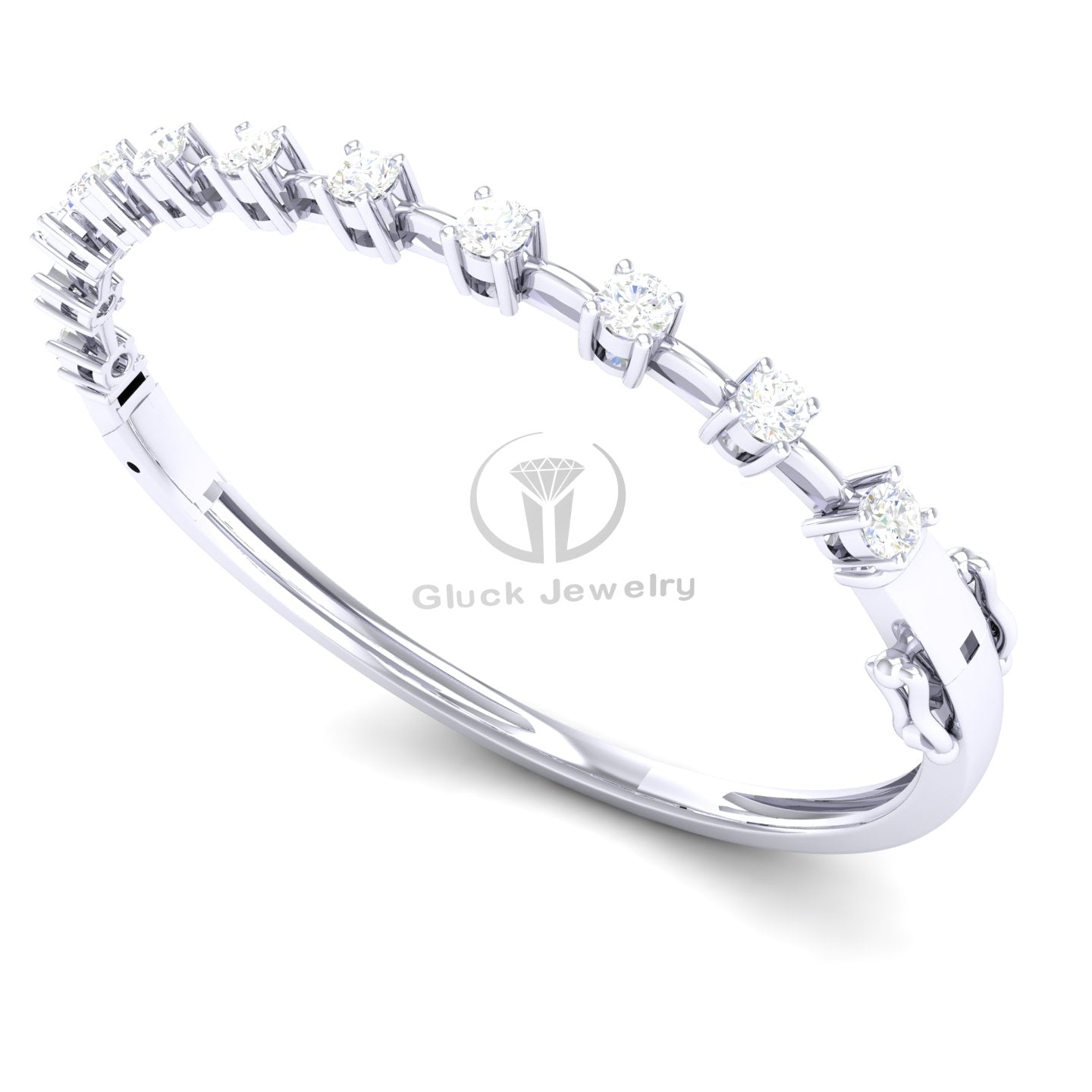 Eleven Round Basket Setting Bangle image 2