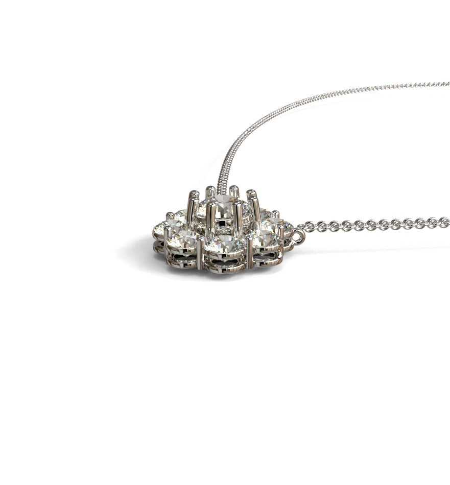 2ct Center, 50 pts Sides Halo Pendant image 9