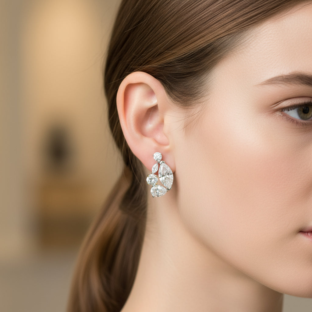 Aurora Cluster Fancy Diamond Earrings image 6