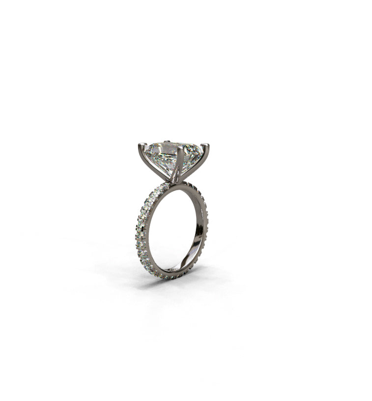 4ct Radiant Cut Micro Pavé Lab Grown Diamond Engagement Ring profile-1
