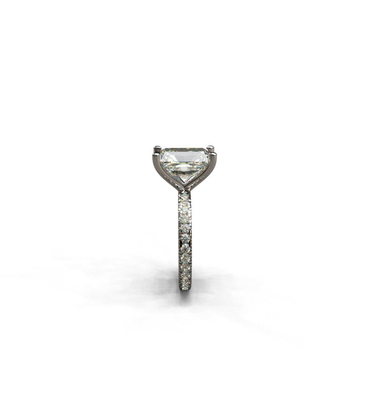 4ct Radiant Cut Micro Pavé Lab Grown Diamond Engagement Ring profile-2