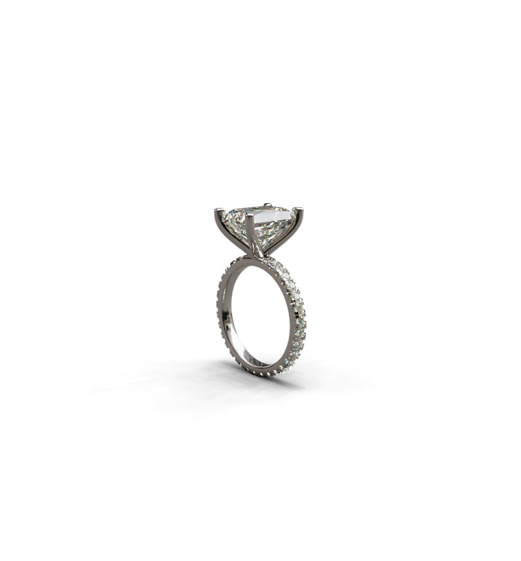 4ct Radiant Cut Micro Pavé Lab Grown Diamond Engagement Ring side