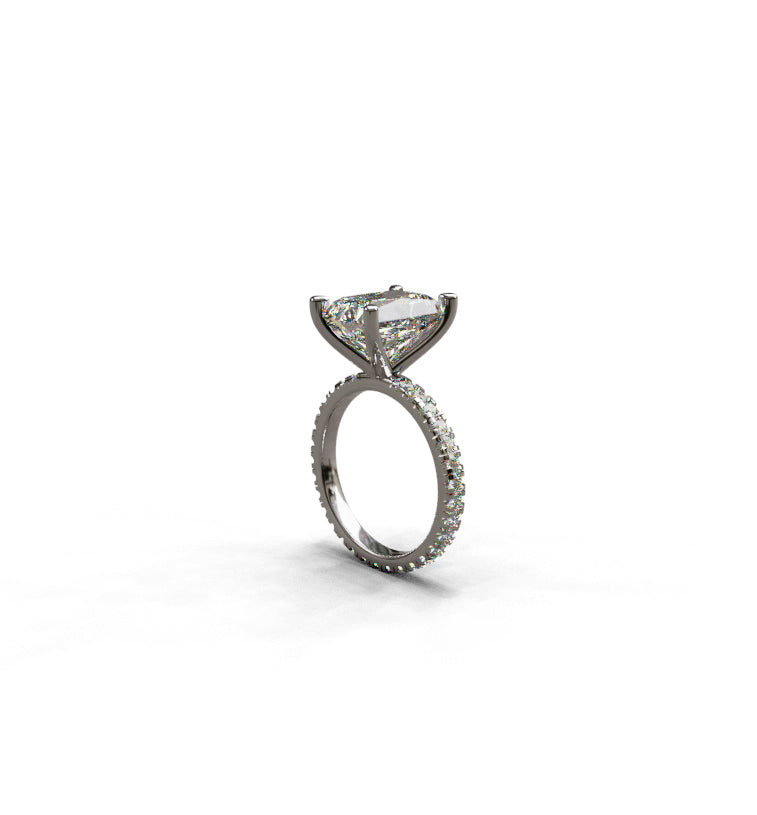 4ct Radiant Cut Micro Pavé Lab Grown Diamond Engagement Ring side