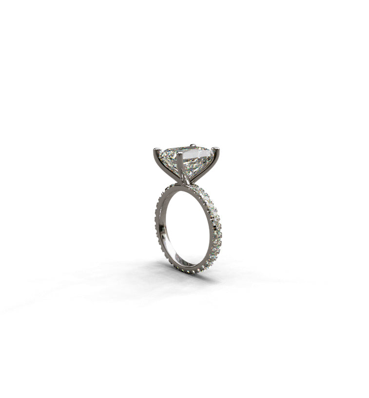 4ct Radiant Cut Micro Pavé Lab Grown Diamond Engagement Ring side2
