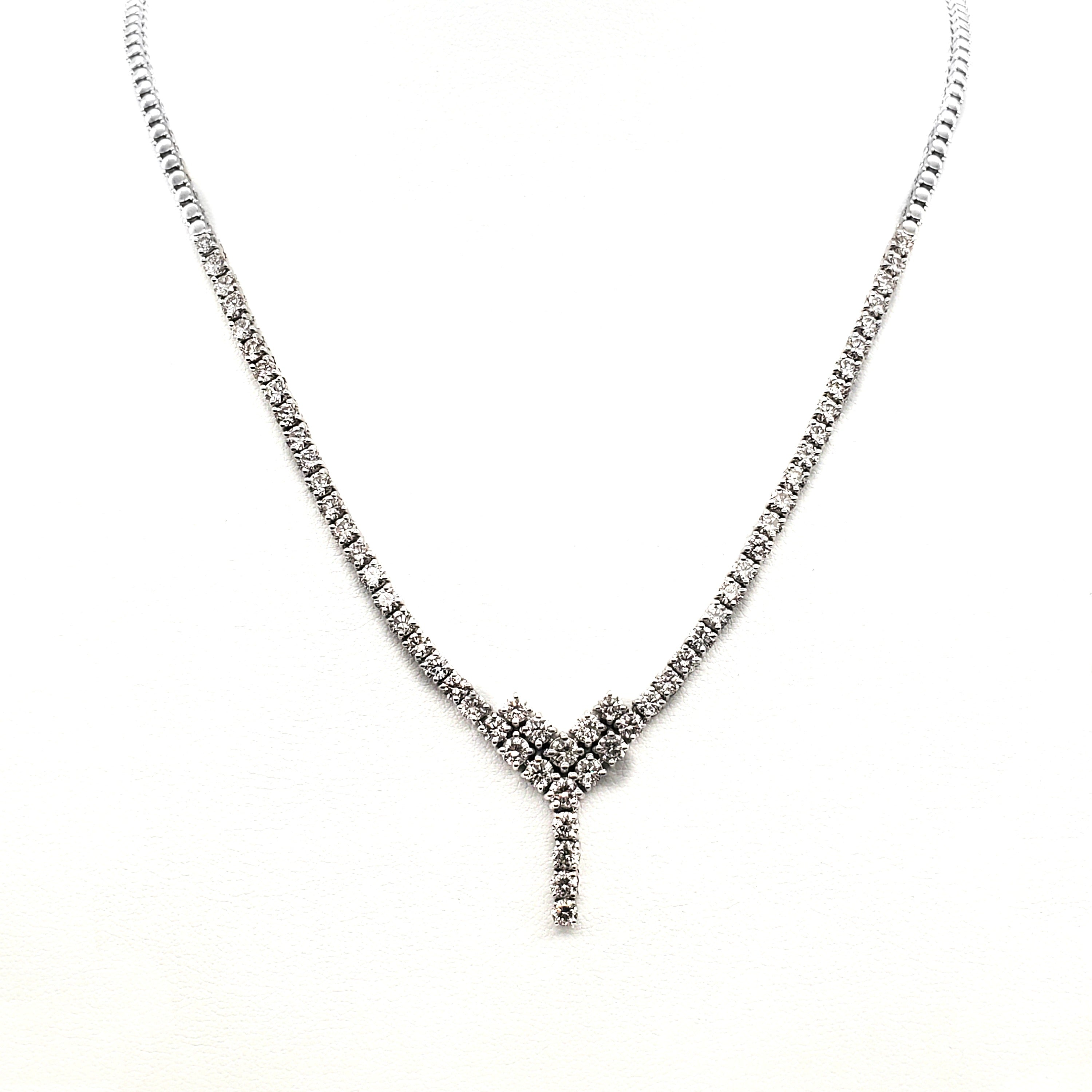 V shape Tennis Necklace image 0