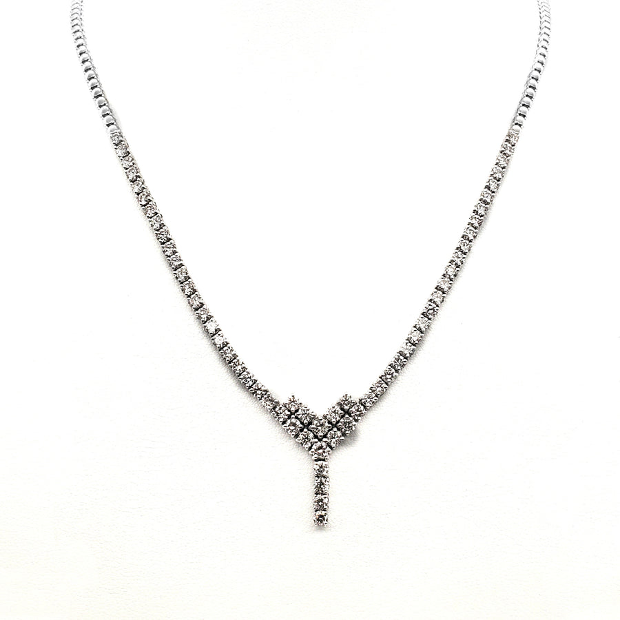 V shape Tennis Necklace