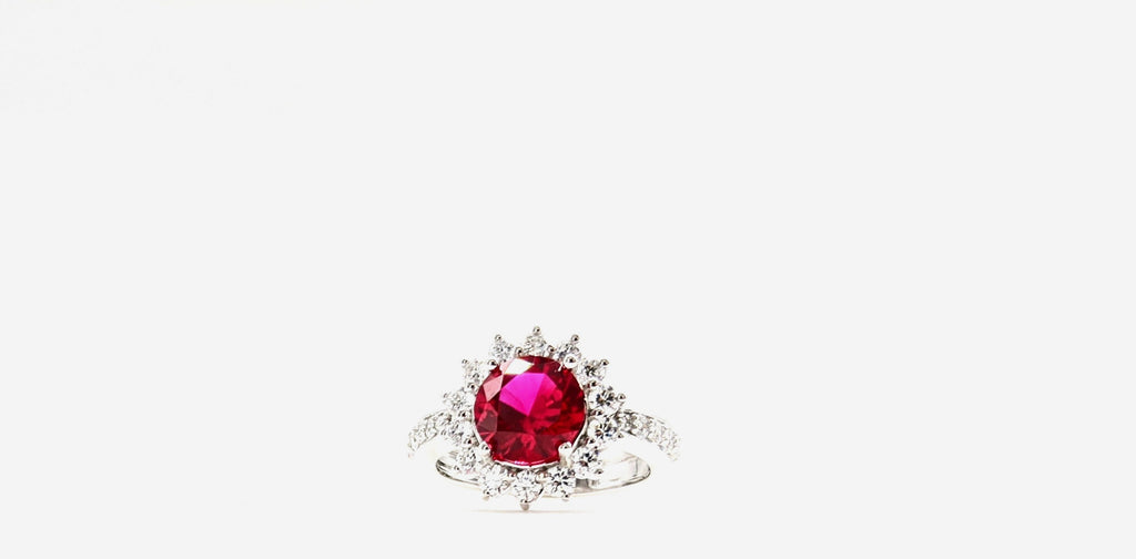 Created Red Ruby Halo Ring image 3