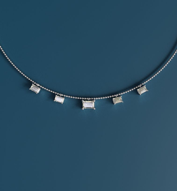 Selected Emerald cut necklace image 1
