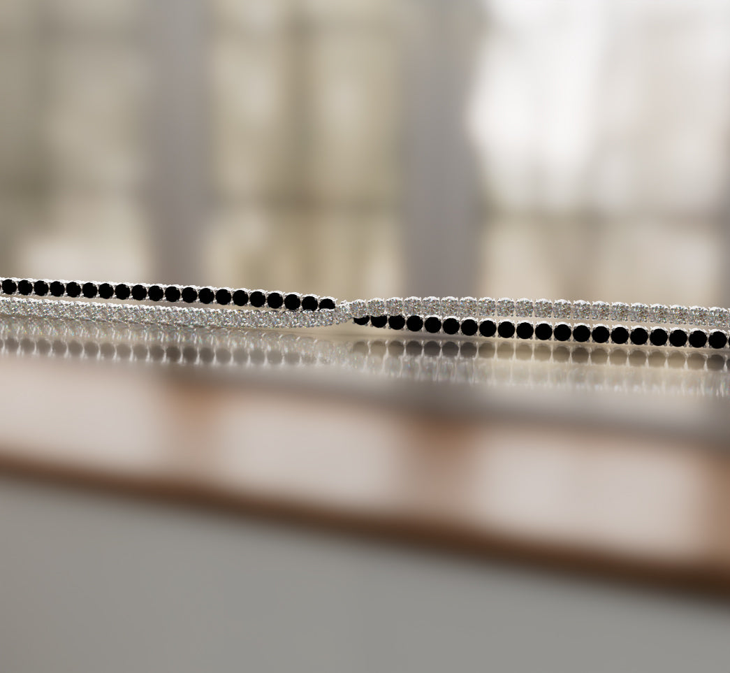 Double Row Knot Diamond Tennis Bracelet image 5