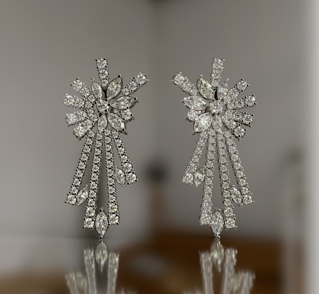 Stellar Radiance Diamond Dangle Earrings image 3