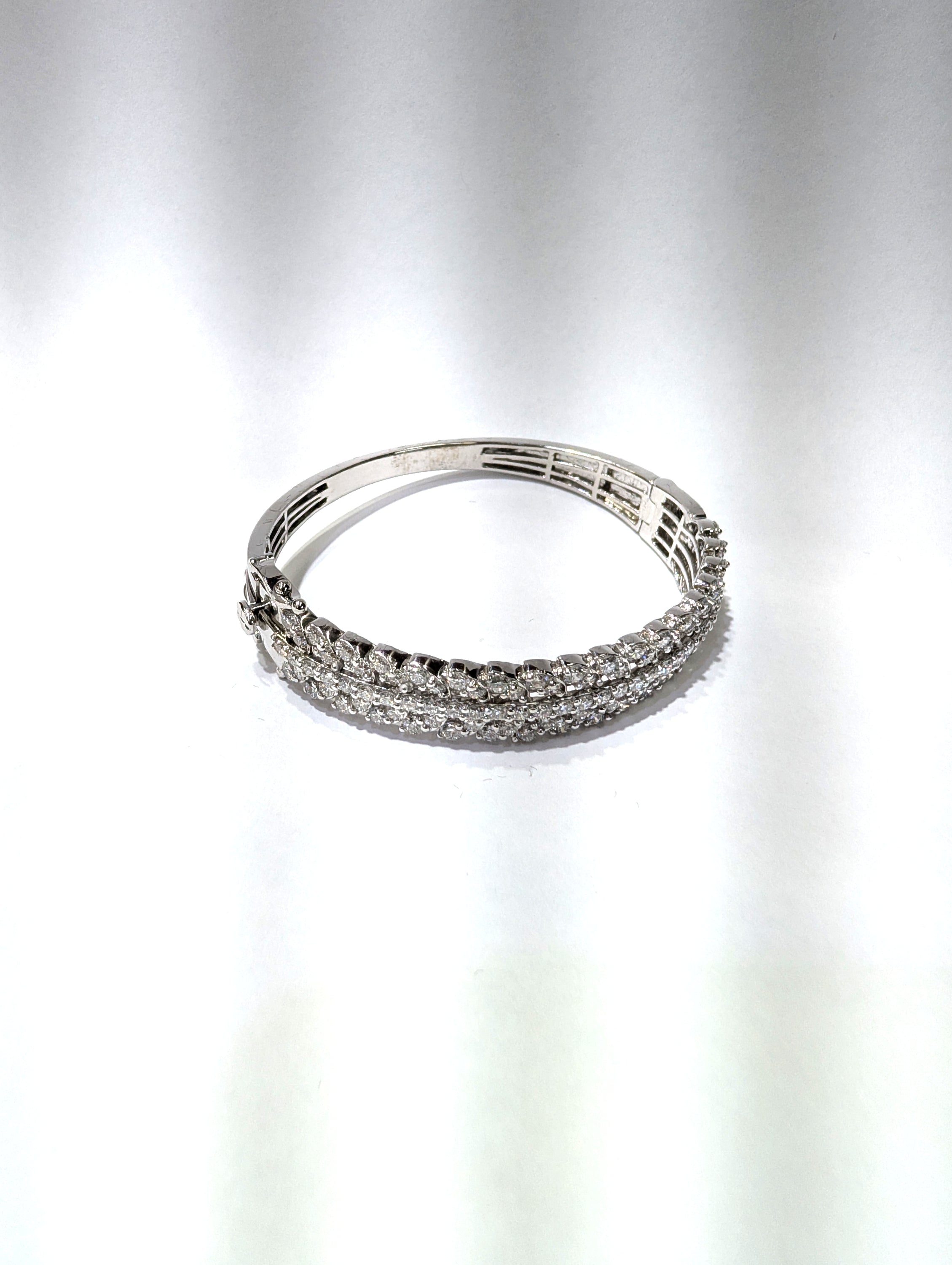 Diamond & Ruby Wave Design Bangle image 3