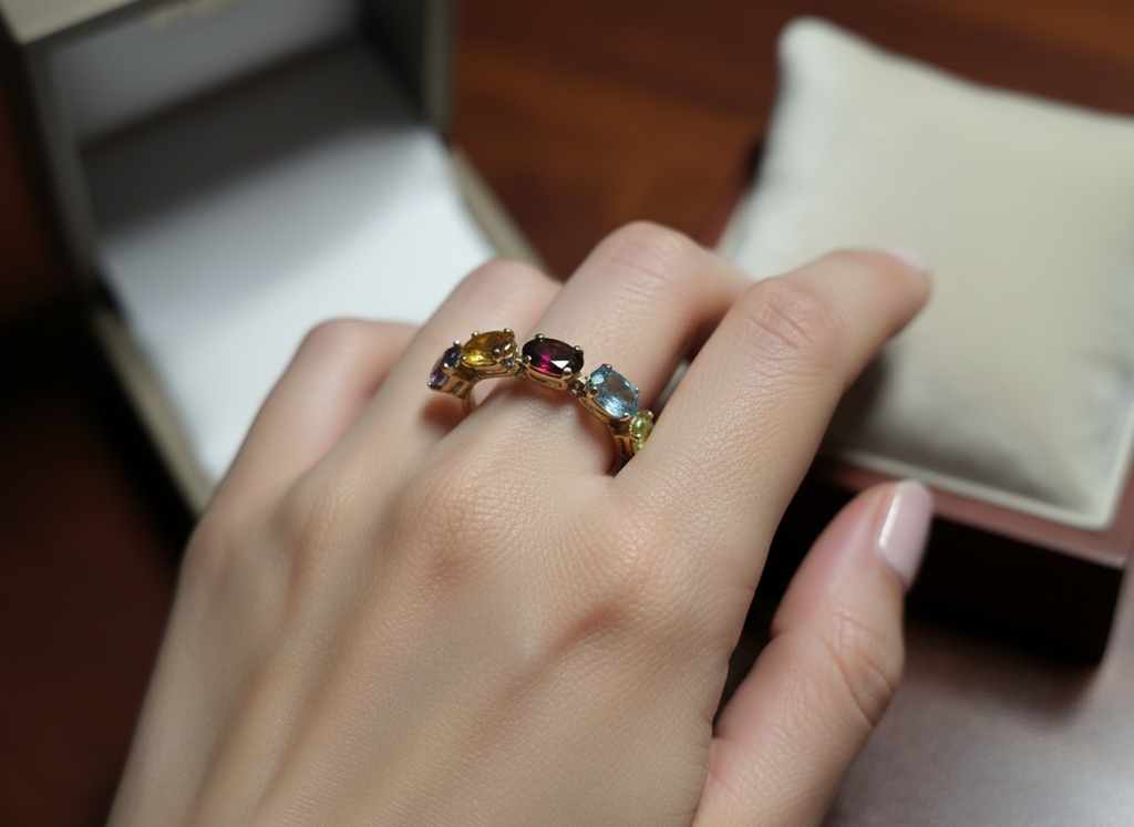 5-Half Carat Oval Color Stone Ring