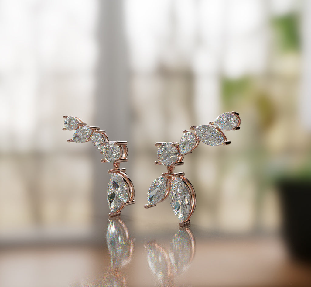 Marquise and Pear Diamond Dangle Earring image 8