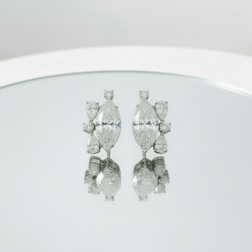 Solar Radiance Marquise Diamond Stud Earrings image 8