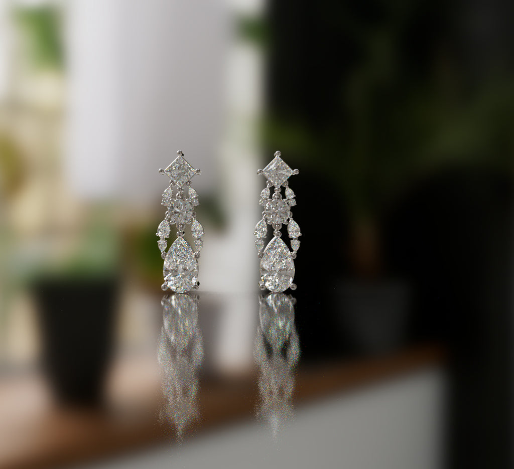 Cathedral  Fancy Shapes Diamond Dangle Earring image 7