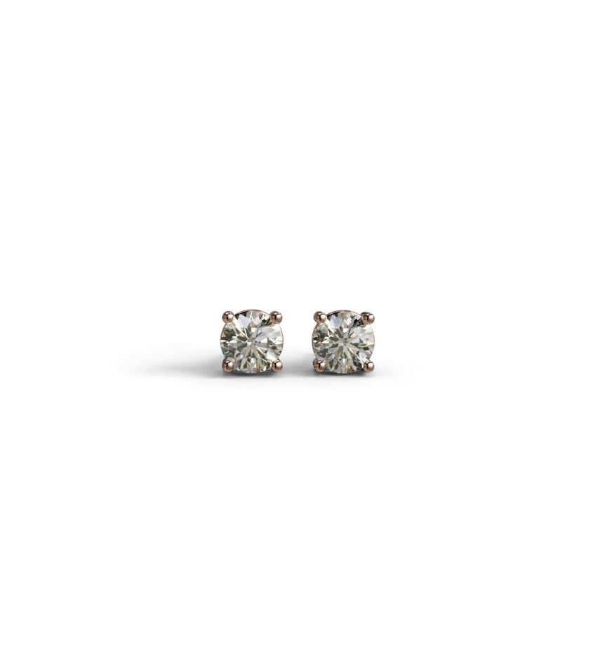 Round Diamond Stud Earring image 5