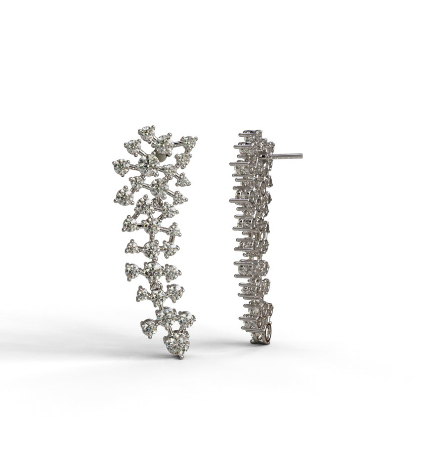 Scattered Diamond  Dangle Cluster Earring image 3