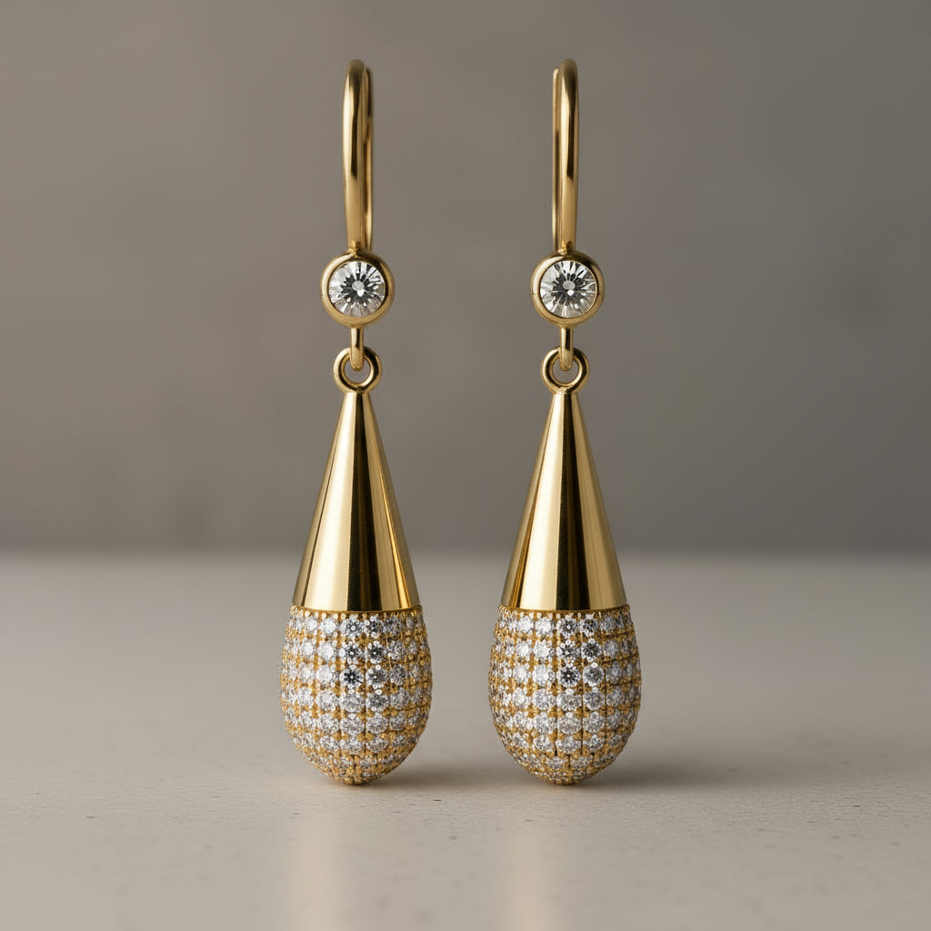 Diamond Pav� Teardrop Earrings image 0