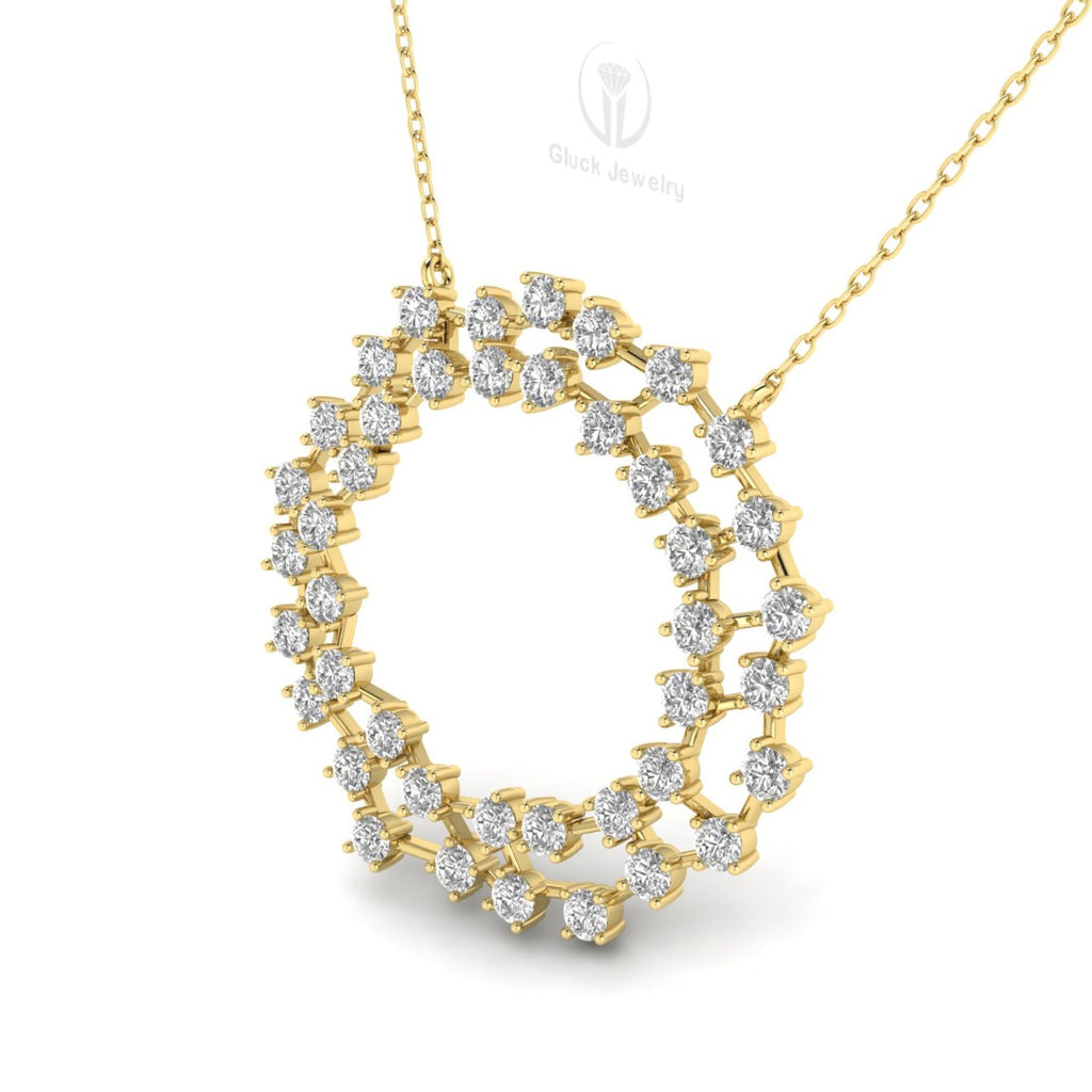 Double Circle Diamond Pendant image 9