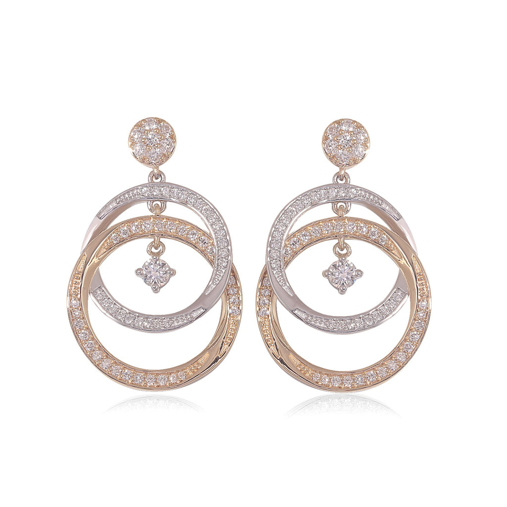 Double Circle Lightweight Dangle Drop Earrings image 0