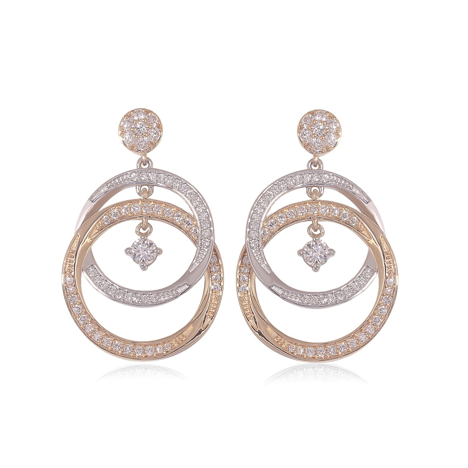 Double Circle Lightweight Dangle Drop Earrings image 0