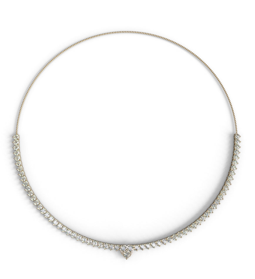 Heart Shape Tennis Necklace image 3