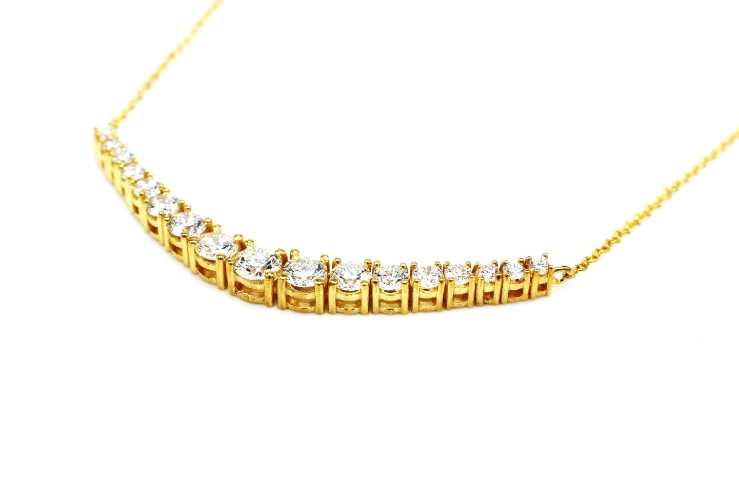 Curved Diamond Bar Necklace image 0