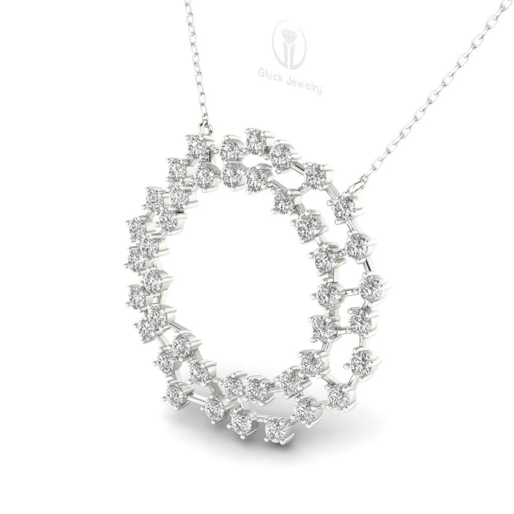 Double Circle Diamond Pendant image 6