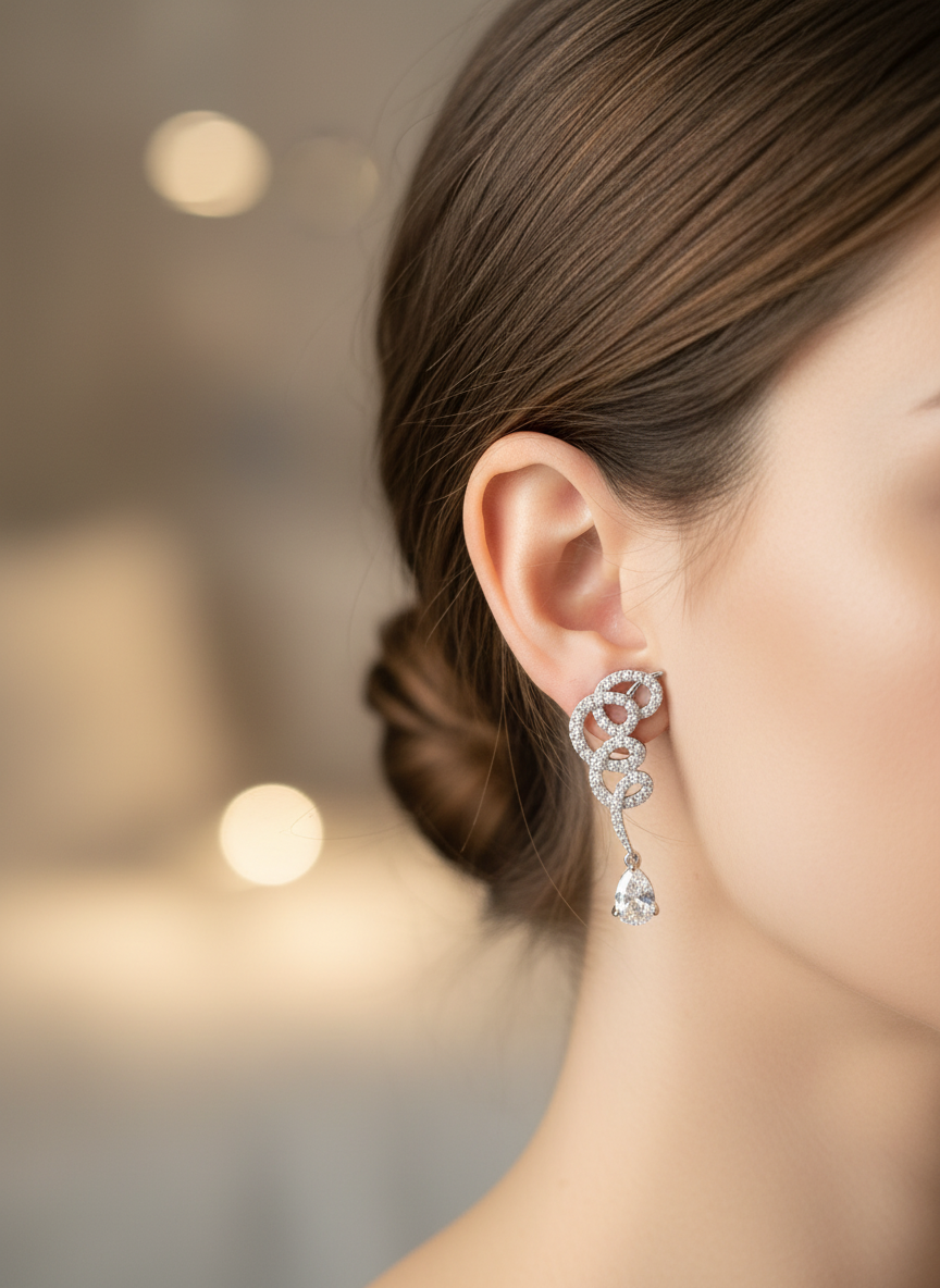 Pear Swirl Dangle Earring