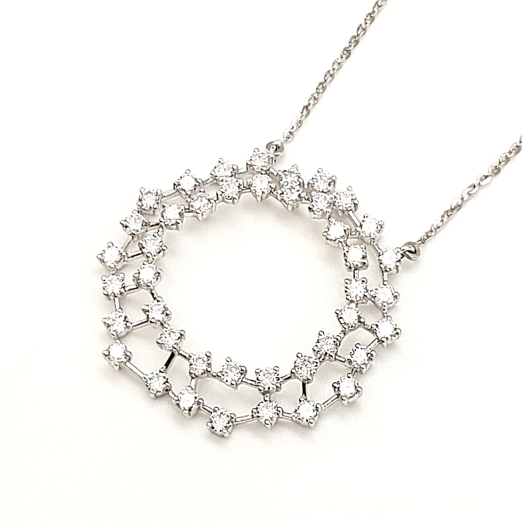Double Circle Diamond Pendant image 3