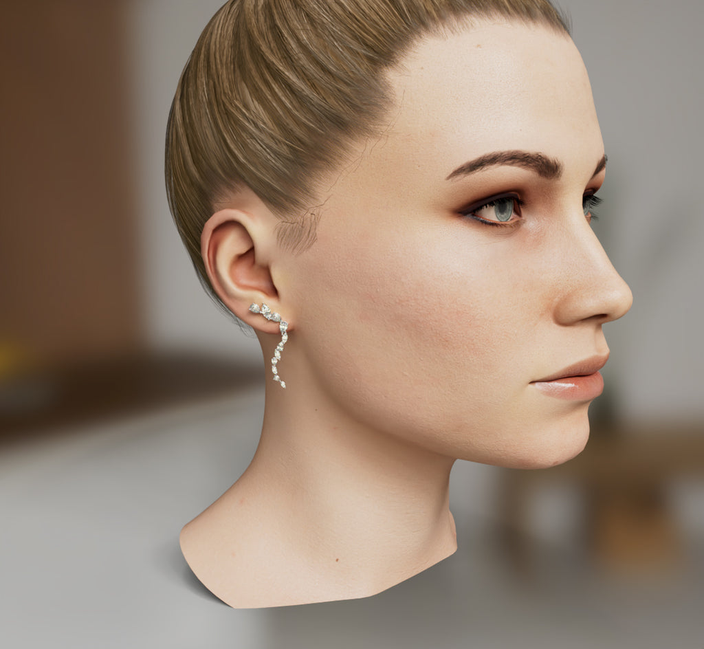 Marquise and Pear Diamond Drop Earring image 2