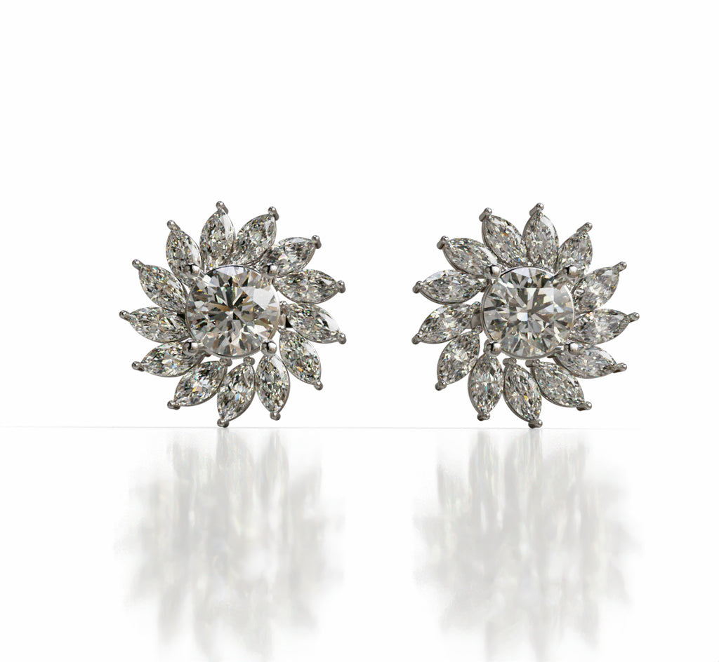 Sunflower Diamond Earring image 5