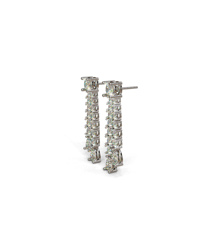 Double Row Diamond Dangle Earring image 1