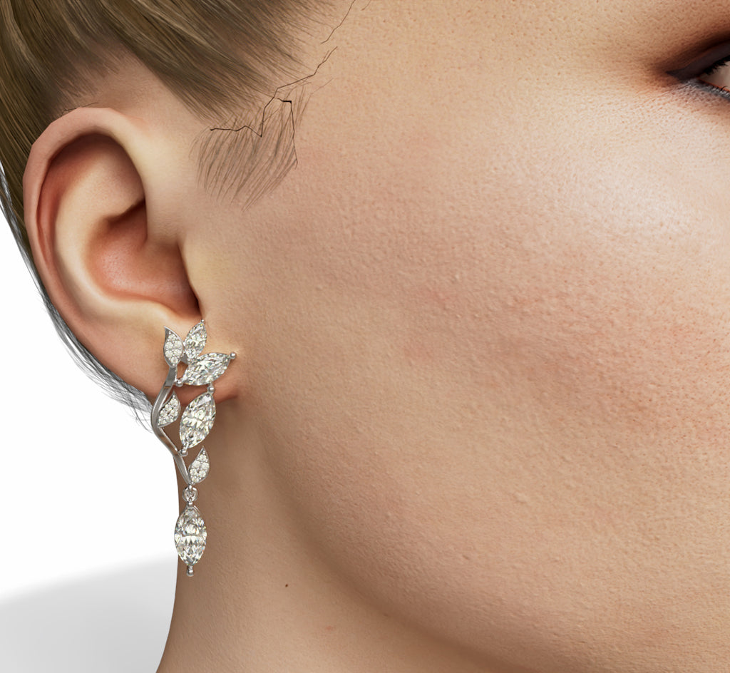 Fancy Marquise Diamond Dangle Earring image 1