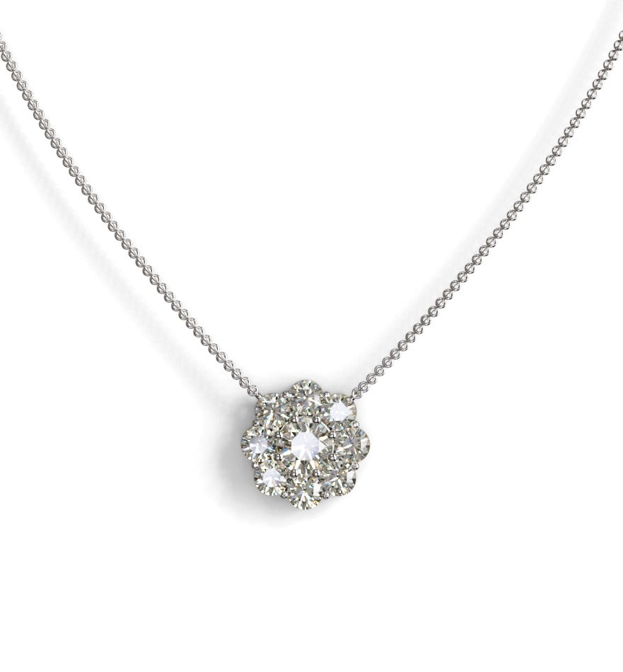 2ct Center, 50 pts Sides Halo Pendant image 2